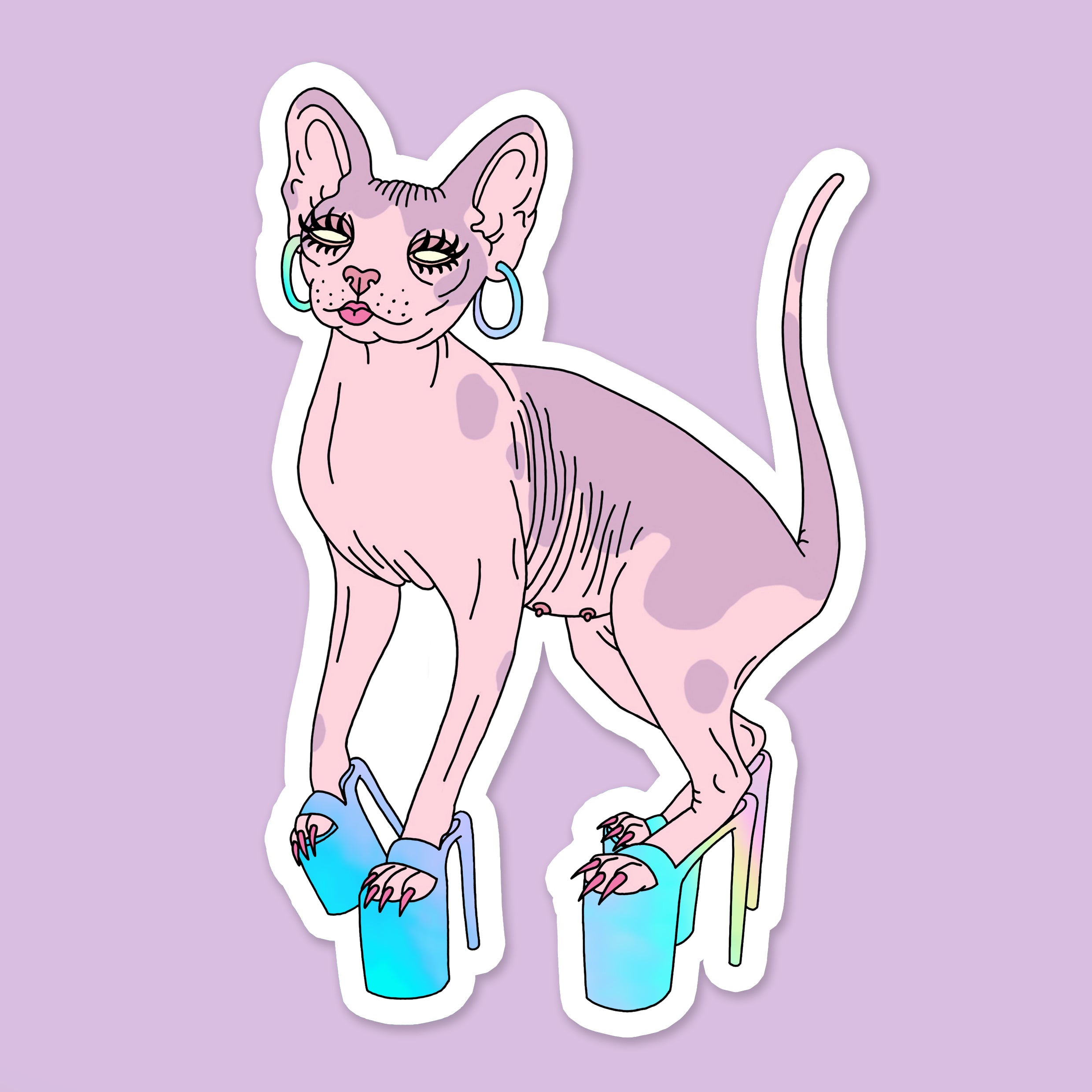 Holo Hoe Cat Sticker