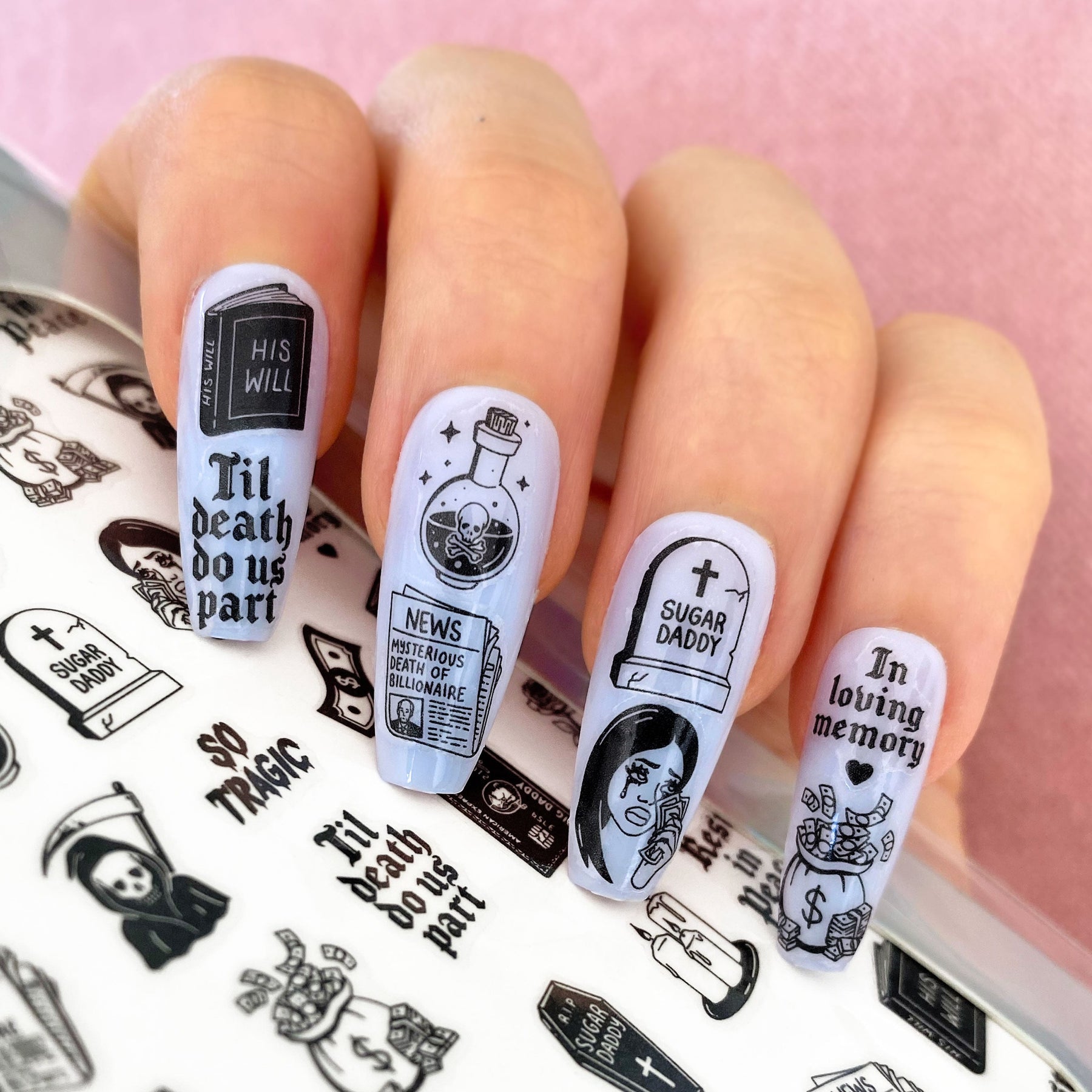 SD Funeral Nail Stickers