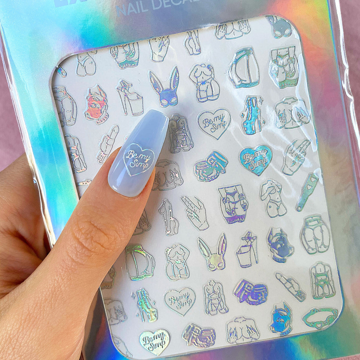 Holographic BDSM Nail Stickers