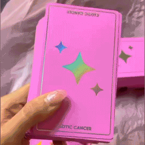 Pink holographic tarot cards